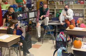 Superintendent, Dr. Thomas Reardon, visiting a classroom 