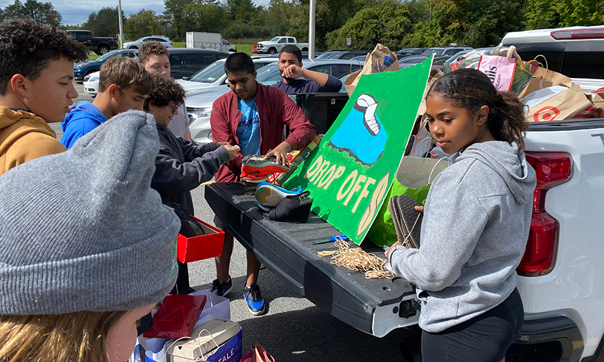 Students collect shoes for fundraiser