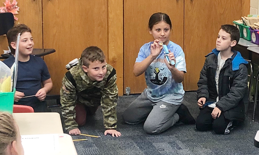 Students test their catapults