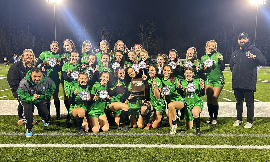 Girls Soccer Team poses for group photo