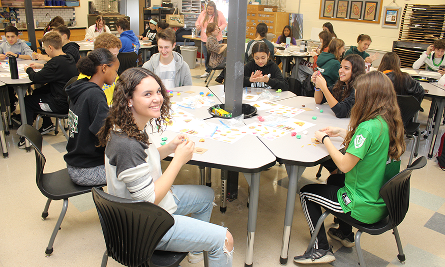 Students enjoy art class