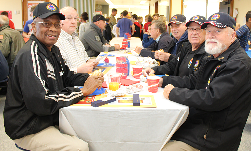 Veterans east breakfast with students