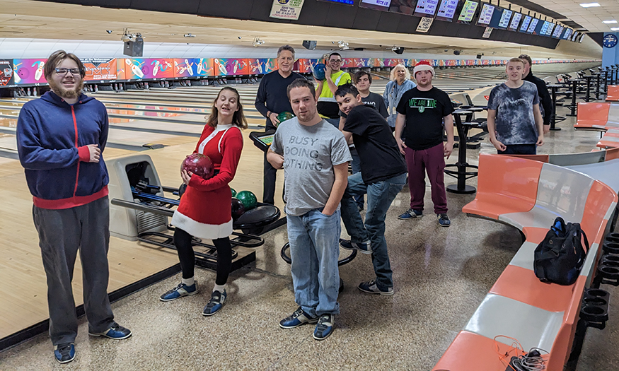 Students have fun at bowling event