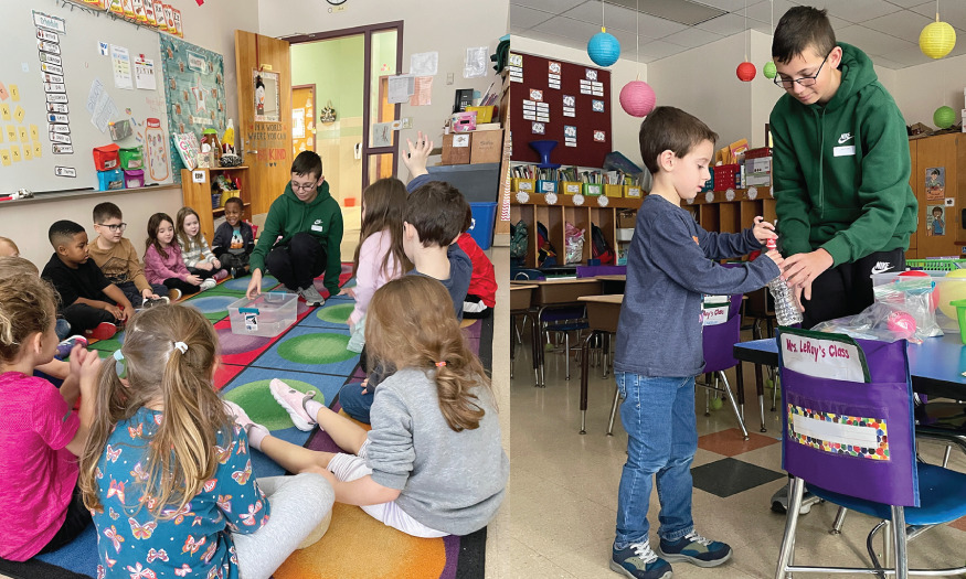 Students do experiments in class