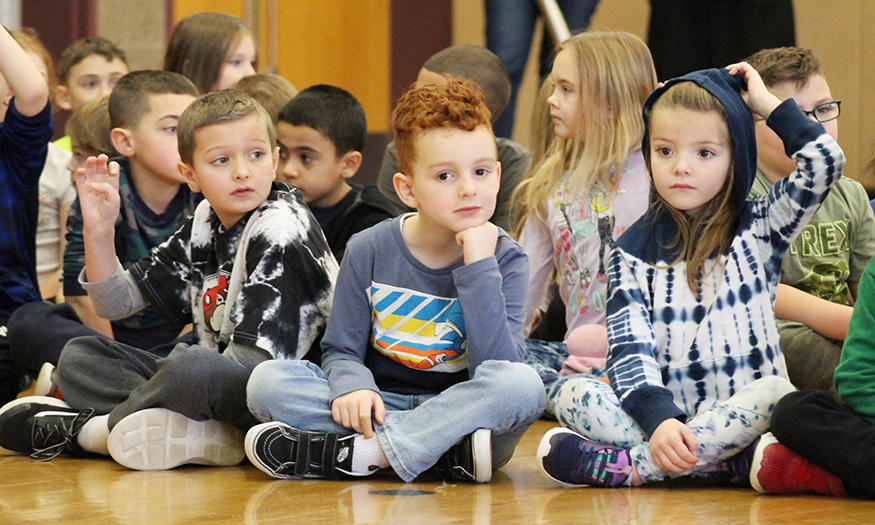 Students at an assembly