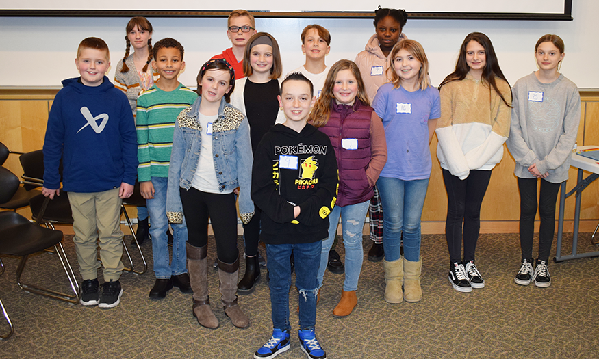 Young students pose for group photo