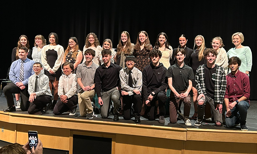 National Honor Society students pose for group photo