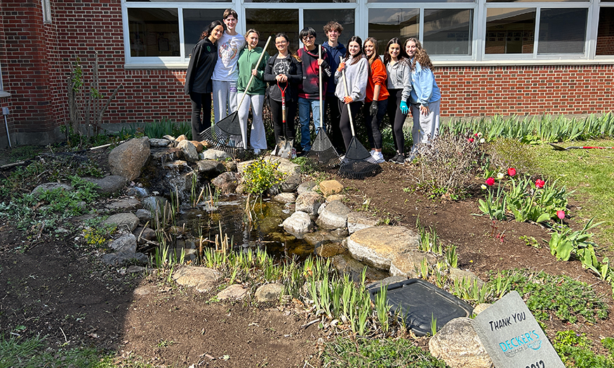 Group of students in courtyard