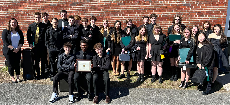 Group of music students pose for photo