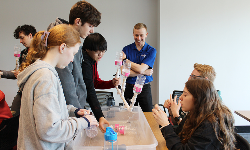 Students work on STEM challenge