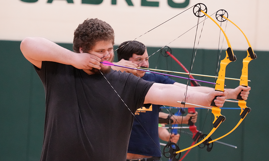 Students with archery bows