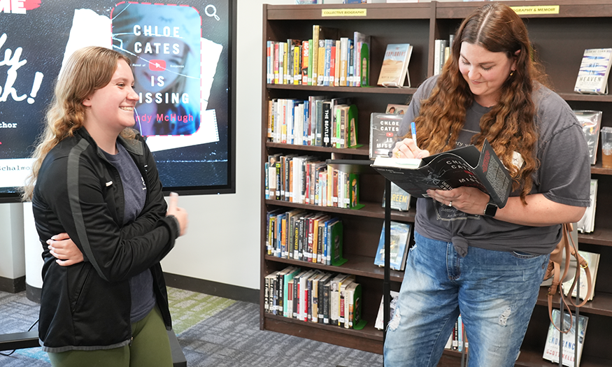 Student gets book signed