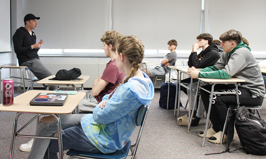 Students listen to guest speaker