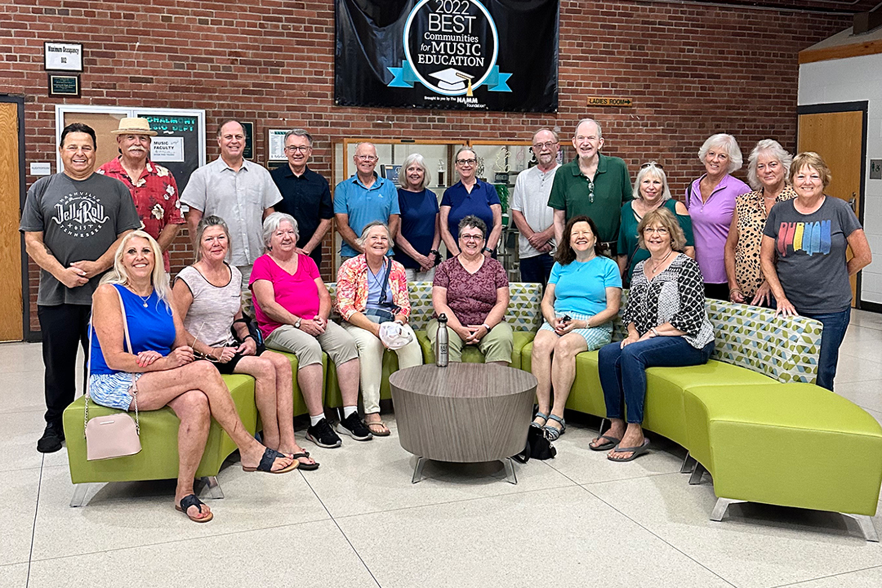 Group photo of people in lobby