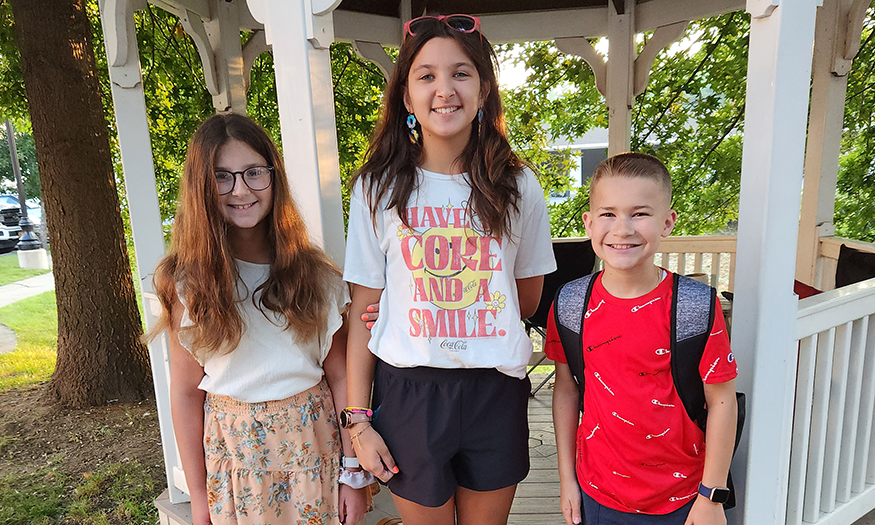 Students on first day of school