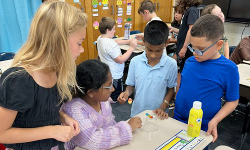 Students work together on STEM challenge
