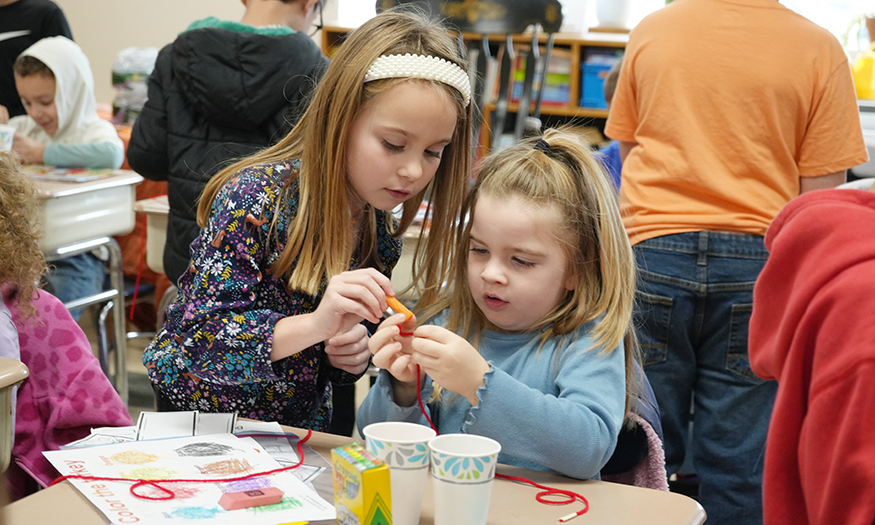 Students enjoy craft together
