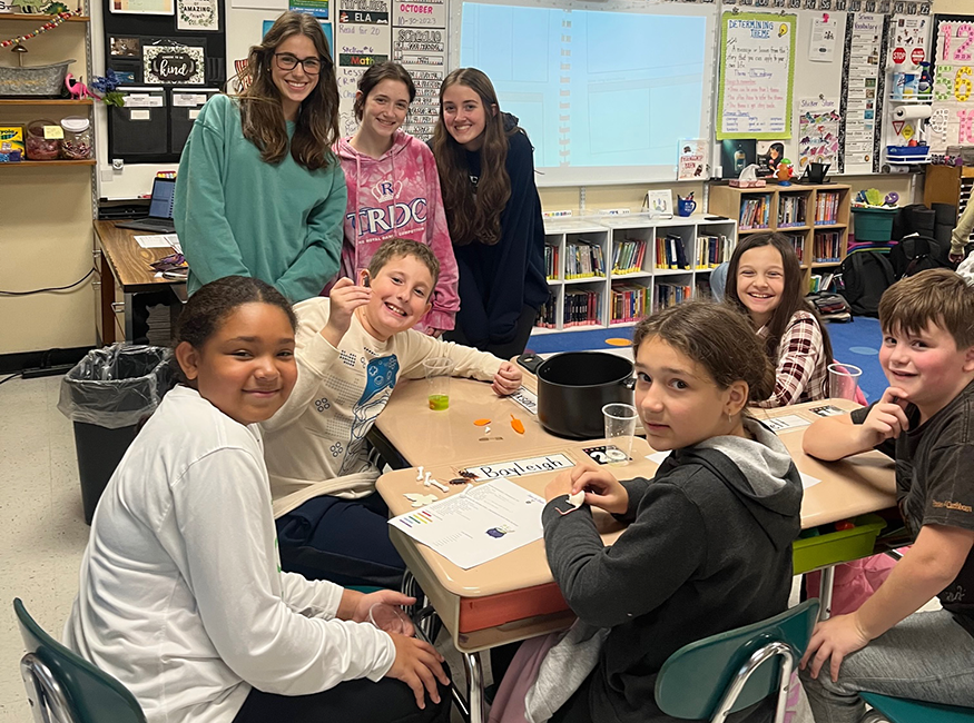 Students enjoy Halloween fun in class