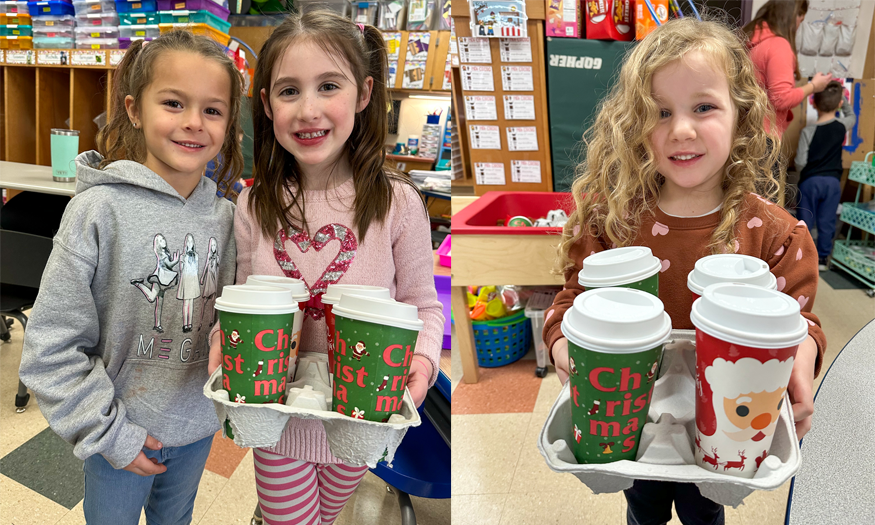 Students with hot cocoa