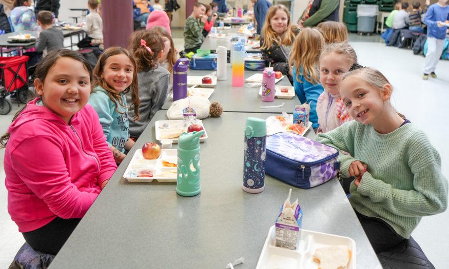 Students at lunch table