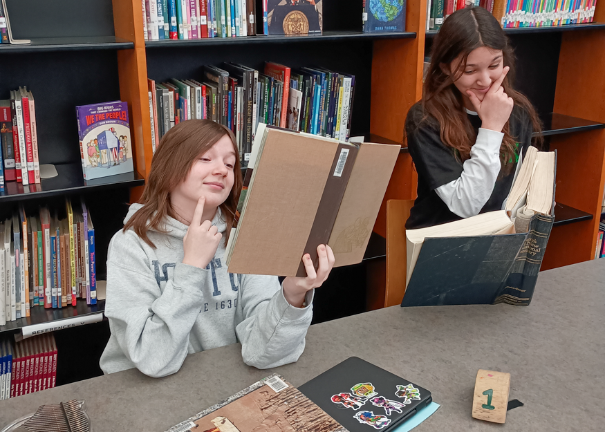 Students read in library