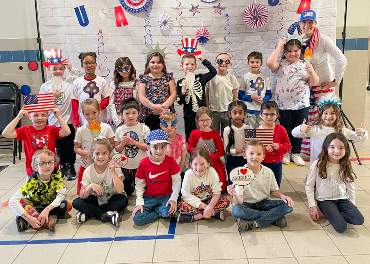 Students dressed up for Patriotic Day