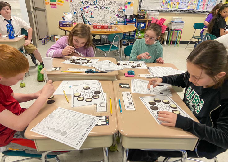 Students learning at desks