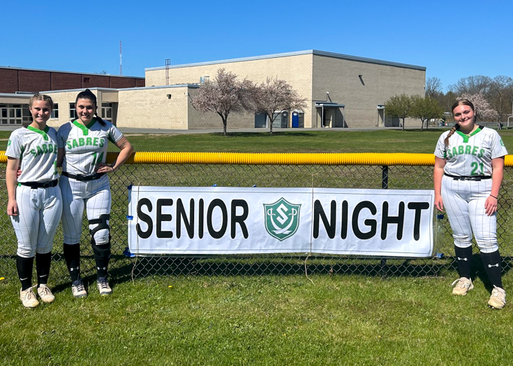 Group photos of senior softball players