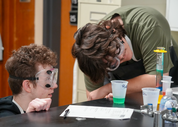 Students in chemistry class