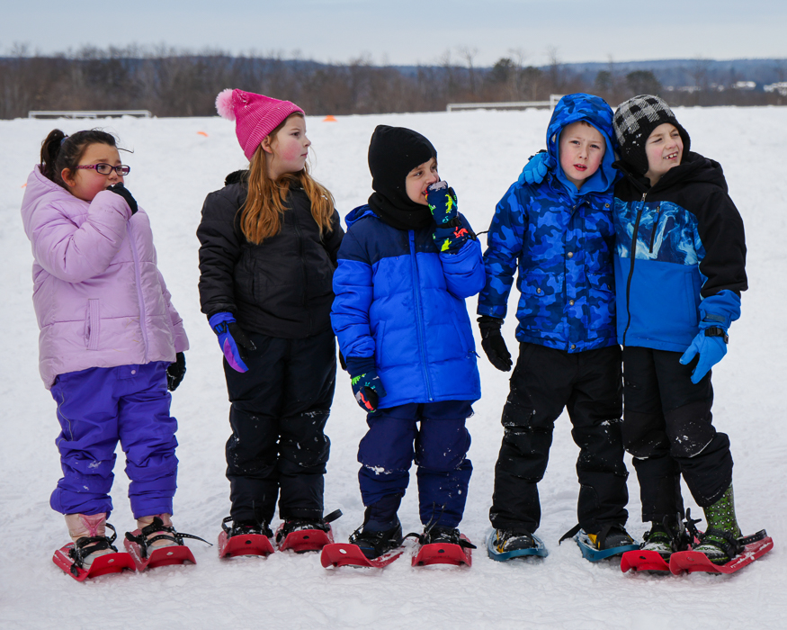Students snowshoe