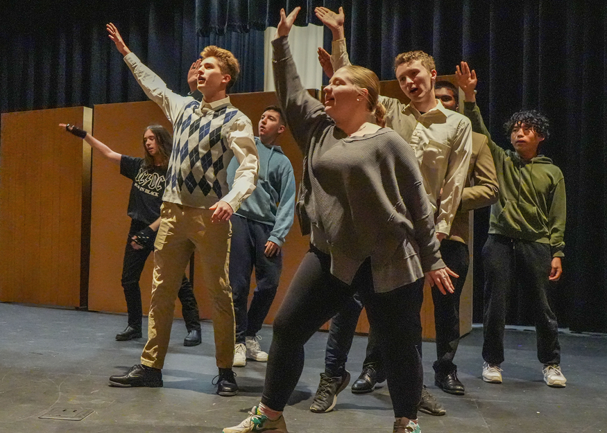 Students rehearse musical