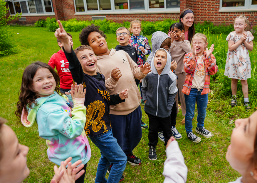Students watch butterfly release