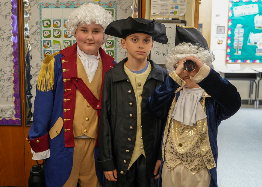 Students dressed in Colonial clothes
