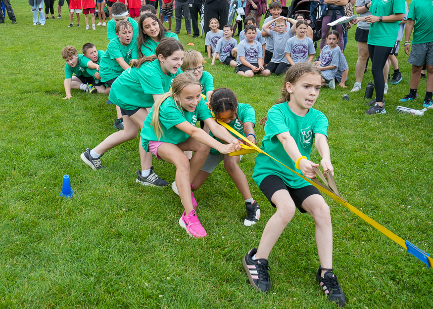 Tug of war with students