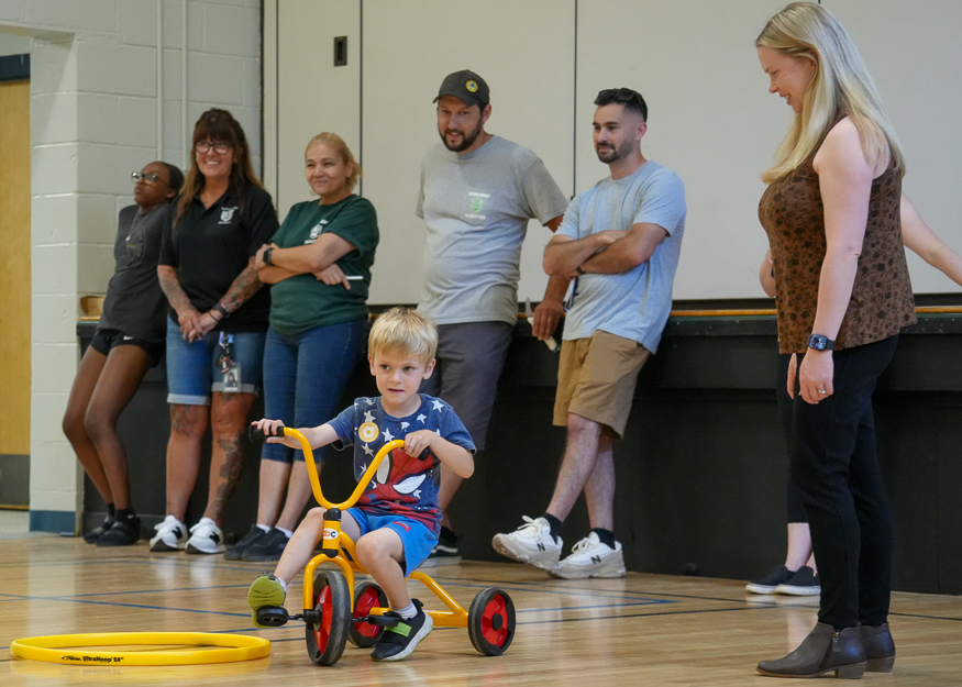 Families play in gym