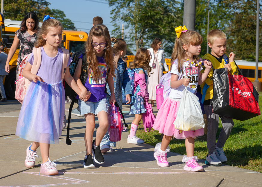 Students on first day of school
