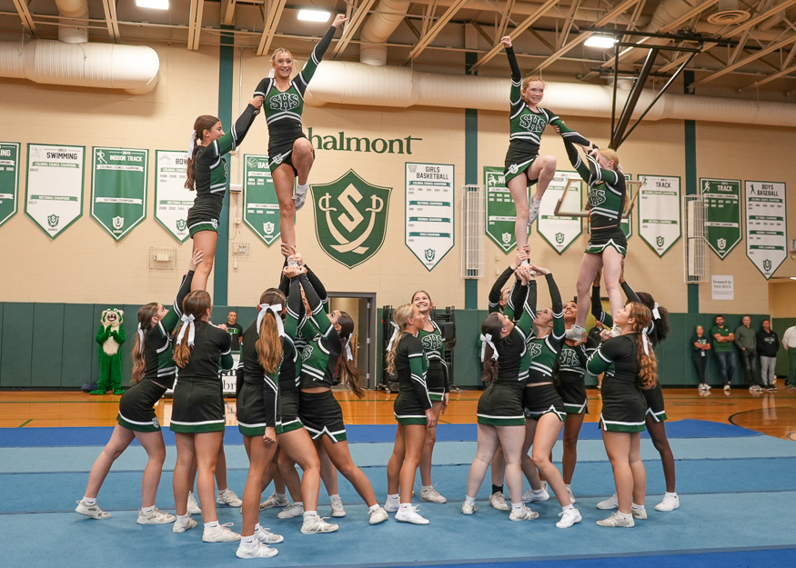 Cheer team performs
