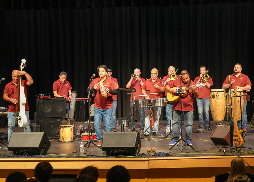 Band performs on stage
