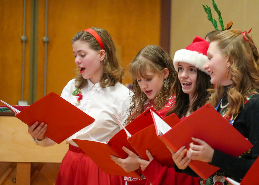 Students sing holiday songs