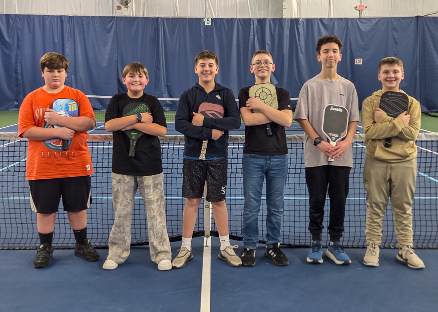 Students practice pickleball