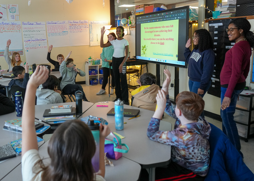 Students lead classroom discussion