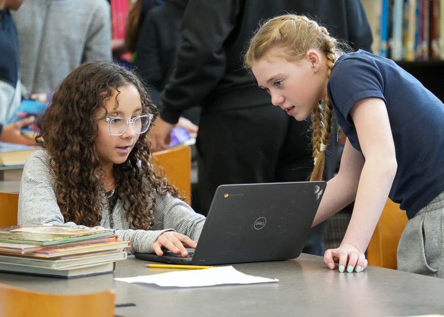 Student work on Chromebook