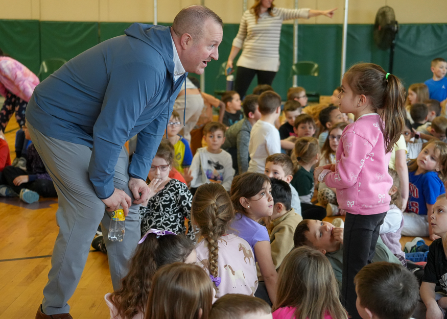Author speaks to student