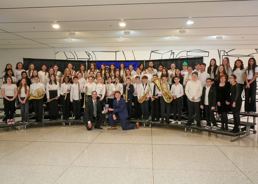 Student musicians pose for group photo
