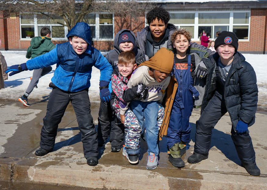 Group photo of students at recess