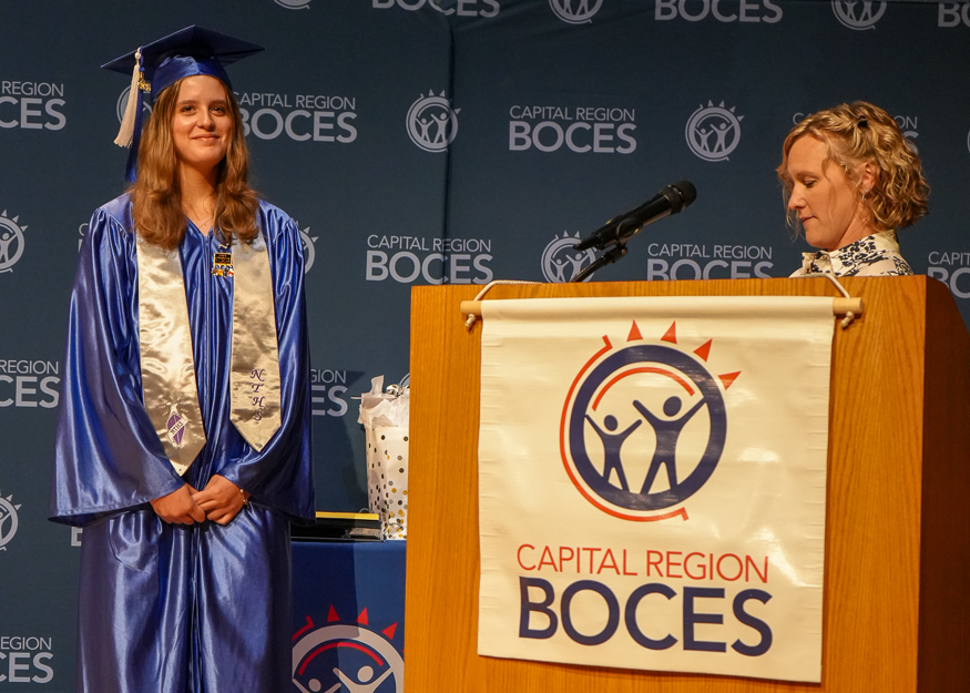 Graduate on stage