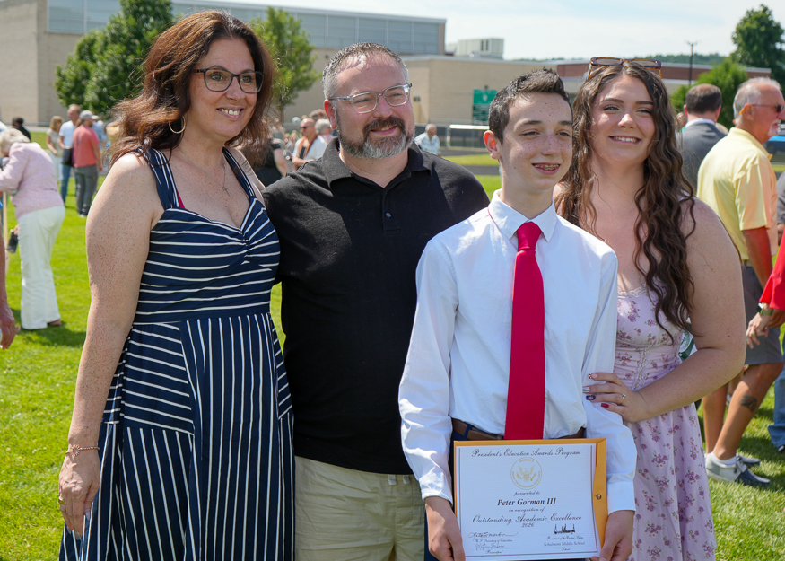 Family poses for photo