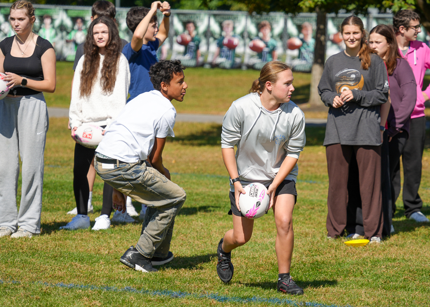 Students play rugby