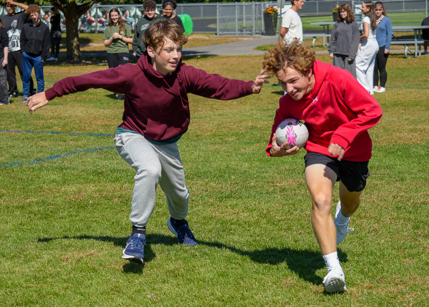Students play rugby
