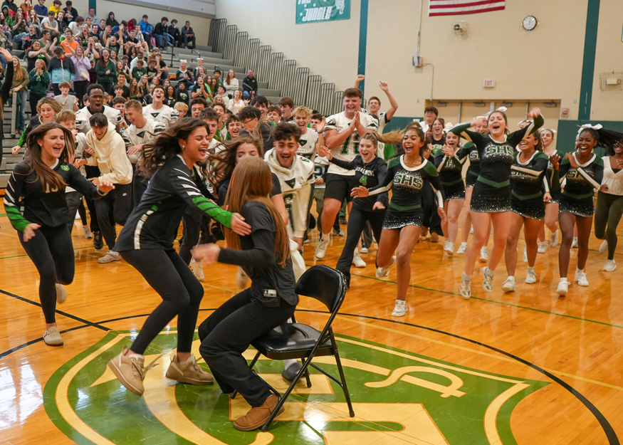 Student enjoy Pep Rally